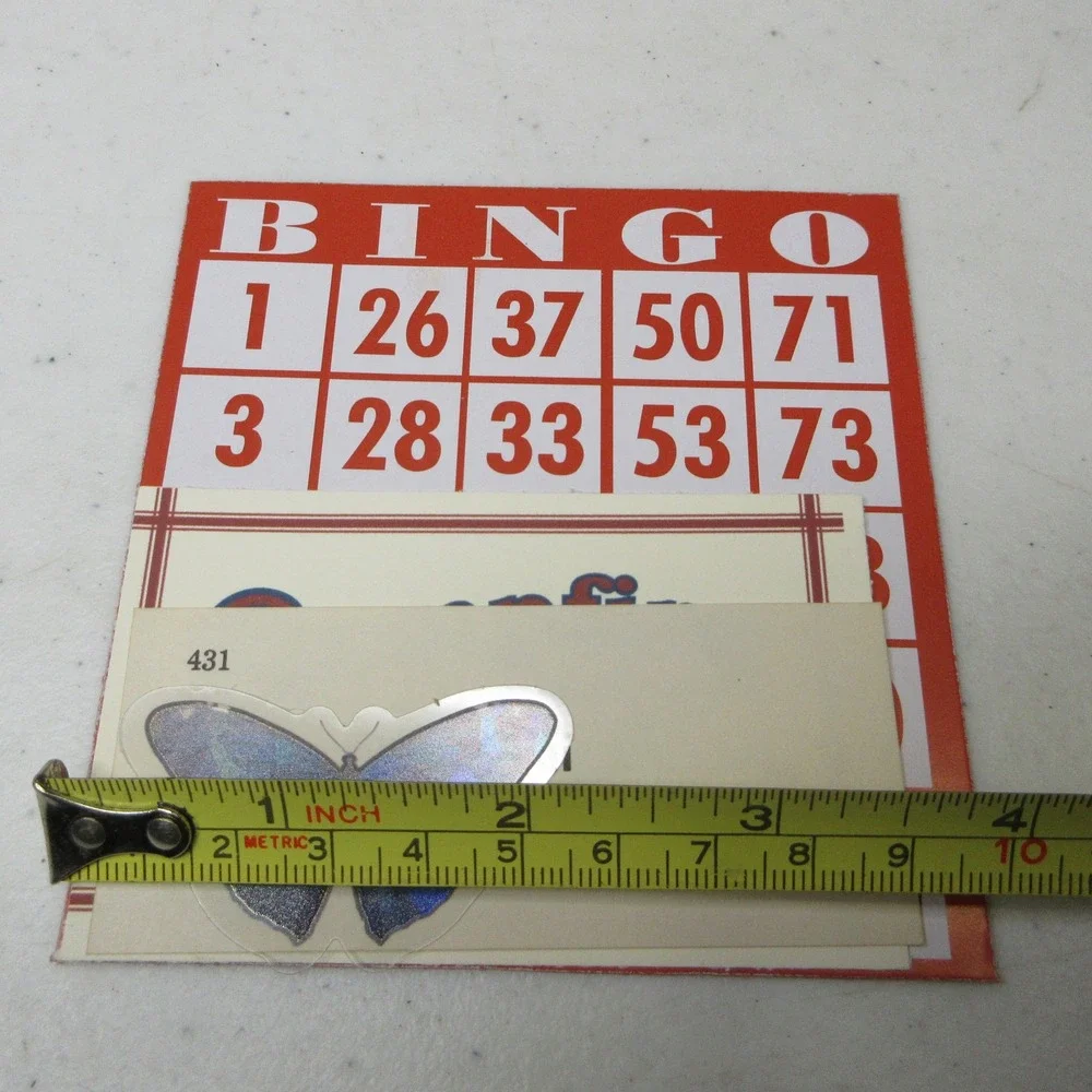 Vintage Ephemera Lot Bingo Card Campfire Marshmallows Dictionary Butterfly Craft